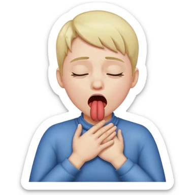 criss cross hands around throat choking self emoji tongue out with eyes shut sticker