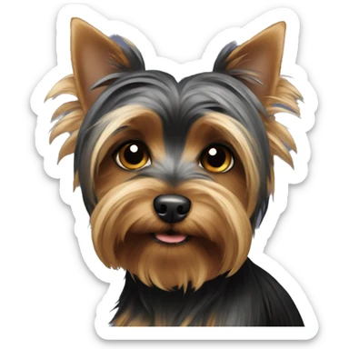 Black yorkshire terrier sticker