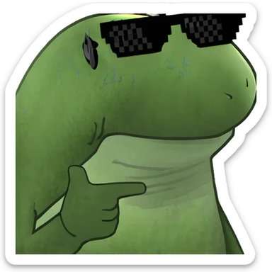 bufo frog meme with sunglasses sticker