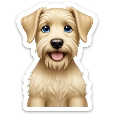 German jag terrier is a dog, the girl is holding it in her arms. The girl has blue eyes and light blonde hair sticker