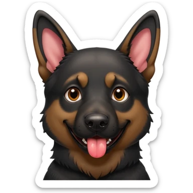 cartoon style dark German Shepherd dog withlonger tongue hanging out  sticker