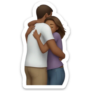 A girlfriend boyfriend hug  sticker