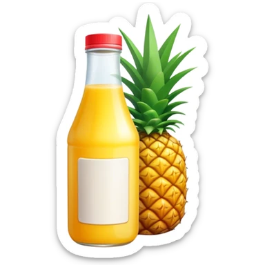 Pineapple juice bottle sticker