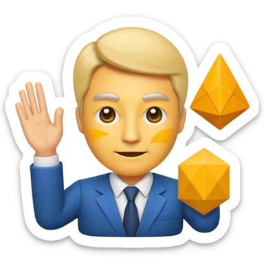create a founder mode emoji to show how to be a manager, not a human. no a human or robot, more about the idea of a founder in the abstract. 

 sticker