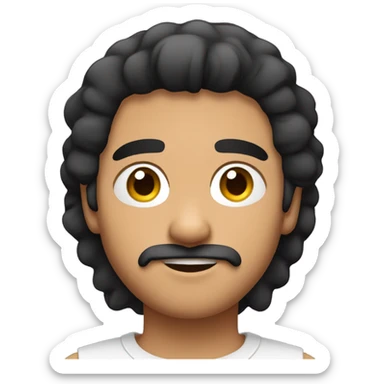 cute hispanic male with a goatee and a black mullet fade sticker