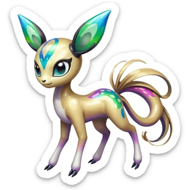Colorful Shiny Edgy Cool Badass Painted Splashed Exotic Meloetta-Palkia-Venom-Fakémon-creature-hybrid sticker