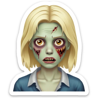 faca uma mulher zumbi loira cabelo grande sticker