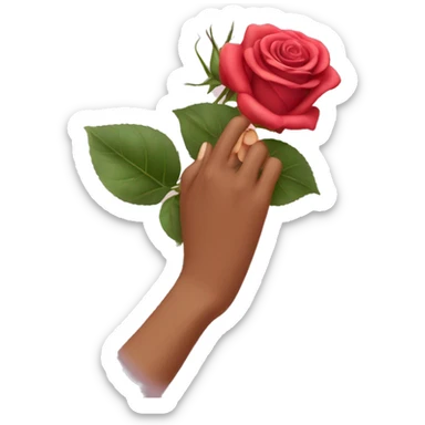 To lovingly caress a rose with one's hand sticker