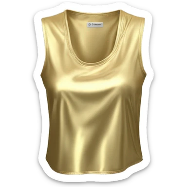Hyper Realistic isolated sleeveless gold loose neck  crop top blouse. sticker