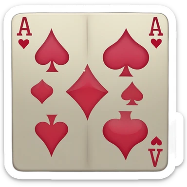 a hand of cards with an ace of diamonds, king of clubs, queen of hearts, and jack of spades sticker