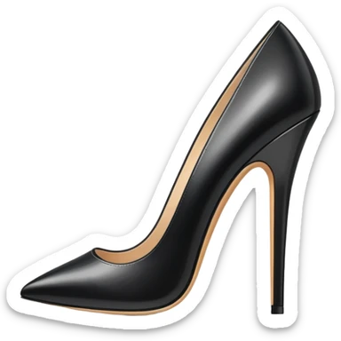 super realistic black shiny leather stilettos sticker