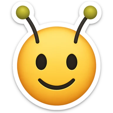 face with alien antennae emoji, digital illustration, no background sticker