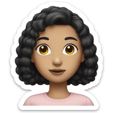 doll with black hair sticker