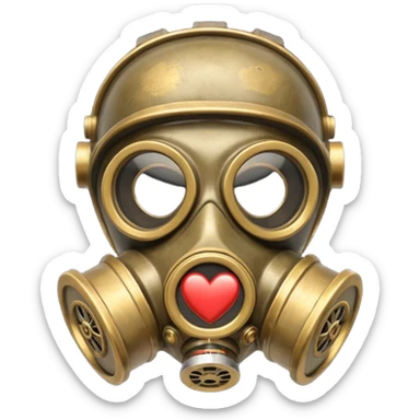 Death Korps Of Krieg Gas Mask Heart Steampunk Clone Army style love heart sticker