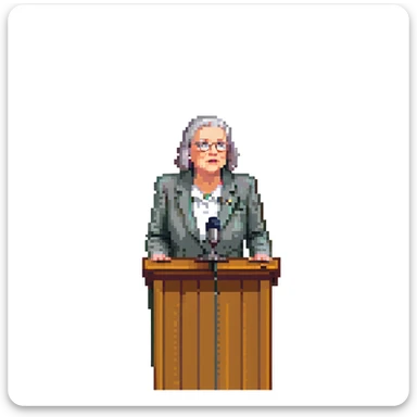 a SNES box art image of a man who looks like a fiftysomething distinguished american politician, standing and speaking emphatically at a podeum. cutscene graphic sticker