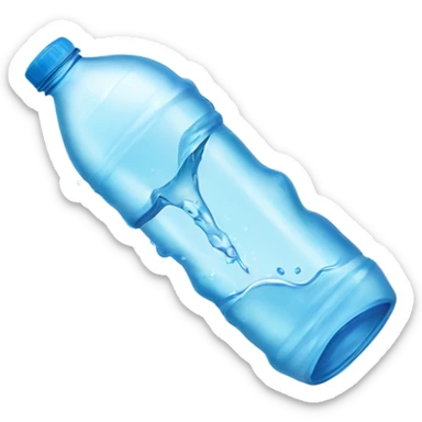 Bottle of water open with splashes  sticker