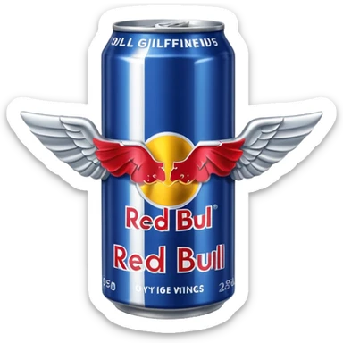a red bull can that says a cool girlfriend gives you wings sticker