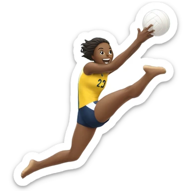 A volleyball player diving sticker
