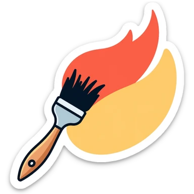 elegant color palette with paintbrush sticker