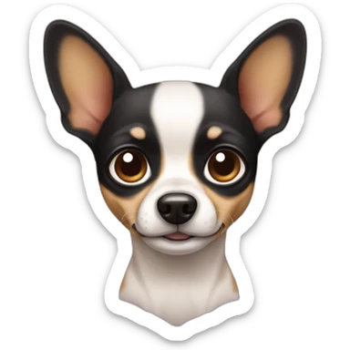 little dog pincher kinda chihuahua, with long face and with black skin color sticker