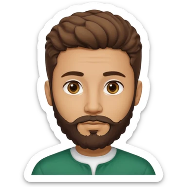 young lightskin Pakistani man with sculpted beard wavy short hair and almond shaped eyes brown and thick eyebrows sticker