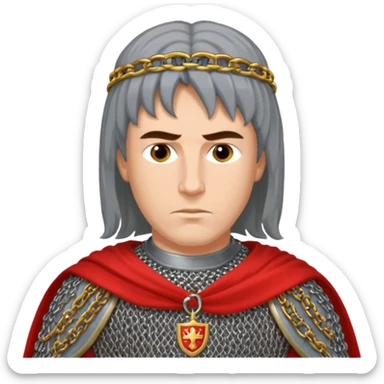 Russian prince Alexander Nevsky in chain mail and with red mantle sticker