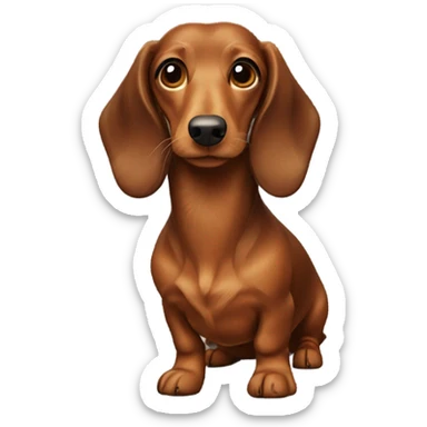Brown and tan long hair dachshund  sticker