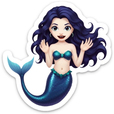 A black mermaid who is also a vampire  sticker