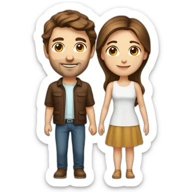 European couple Brown haired sticker