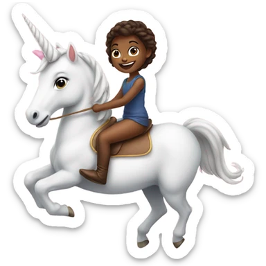 Girl riding unicorn  sticker