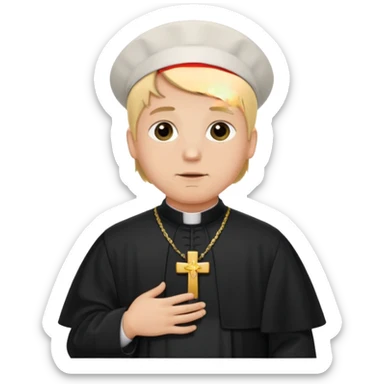 visablity pregnant man with parted blonde middle hair  and dressed like a catholic priest  sticker
