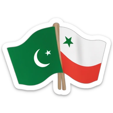 PTI party flag half red and half green with Moon and a star like Pakistan flag sticker