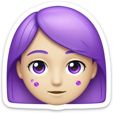 glitter cian and purple staight sticker