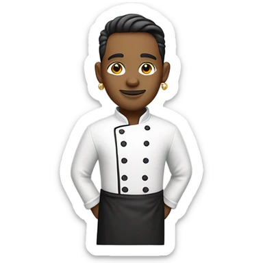 male chef with stylish earrings sticker