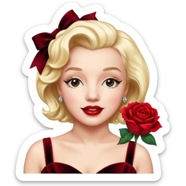 Marilyn Monroe rose with a black velvet ribbon sticker