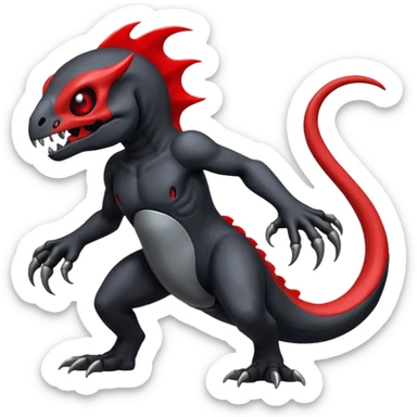 Shiny Evil Duskull-Salandit-Fakémon-hybrid-creature (full body)  sticker
