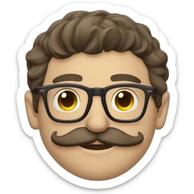 hombre joven 22 años, bigote fino y lentes oakley sticker