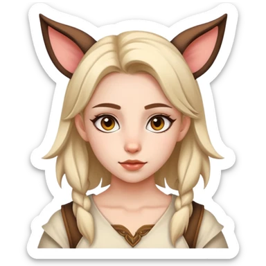 therian girl with animal ears and features sticker