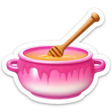 Light pink ombre hot pot with hot pink glittery honey sticker