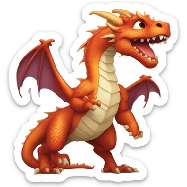 A captivating and humorous illustration of a dragon in the style of Drake's "Yes" . The dragon, with a fierce yet playful expression, is seen giving the "yes" gesture with its claw. sticker