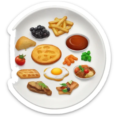Gourmet food plate sticker