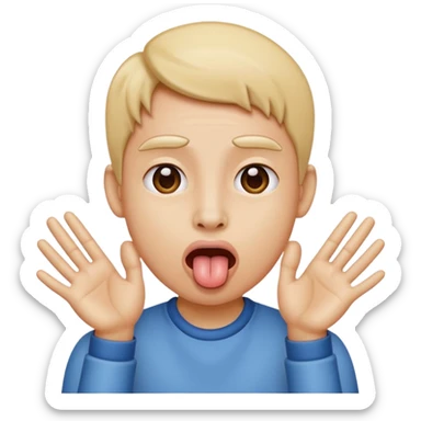 Tounge out with hands to the side sticker