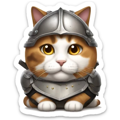 Fat calico cat with armor  sticker