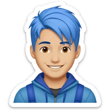 Rauw Alejandro with blue hair sticker