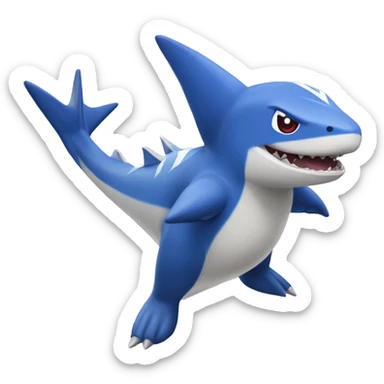 Latios-Sharpedo Full Body with Toronto Maple Leafs logo. sticker