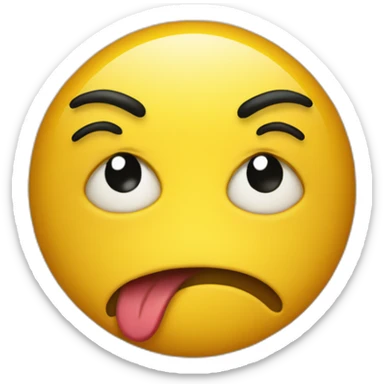 a smiley showing a very unique emotion blended with craziness and empathy, with a hint of nostalgia sticker