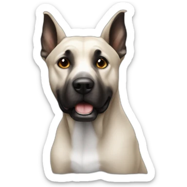 Un chien noir giga chad sticker