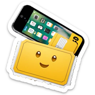 yellow card ticket iPhone style sticker
