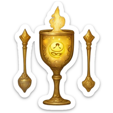 Carta del tarot de cuatro de copas  sticker