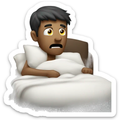 a man bed rotting in bed and watching netflix sticker